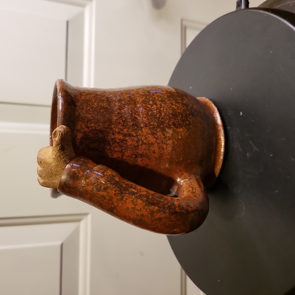 Studio Pottery Ceramic Hand Thrown Face Mug Cyclops 5.5" - Picture 3 of 9